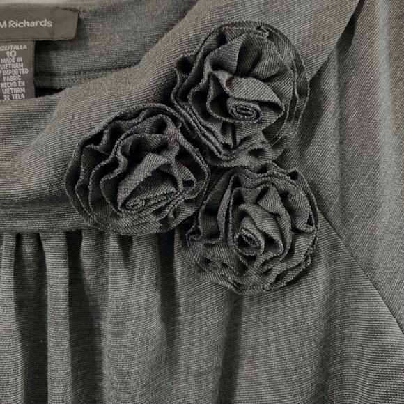 R & M Richards Whimsigoth Dress Womens Size 10 Gray Collar Rosettes Swirl Ruffle - Picture 2 of 12